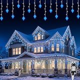 Cadena de luces LED cortina de luz de estrellas ventana navideña 6m 120 LED