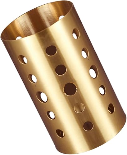 LIFKICH Cuchara de cocina multiusos dorada organizador de acero escurridor de utensilios de secado para encimeras de cocina almacenamiento de