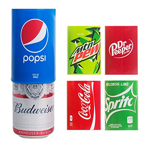 Koomduk Beer Can Cover,That Look Like Soda Hide A Beer Can Soda Silicone Sleeve Suitable for All 12FL OZ 355ml (5 Pack)