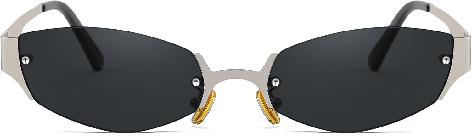 FEISEDY Retro Oval Sunglasses Women Men Y2K Fashion Designer Cosplay Glasses Party Accessories B2376