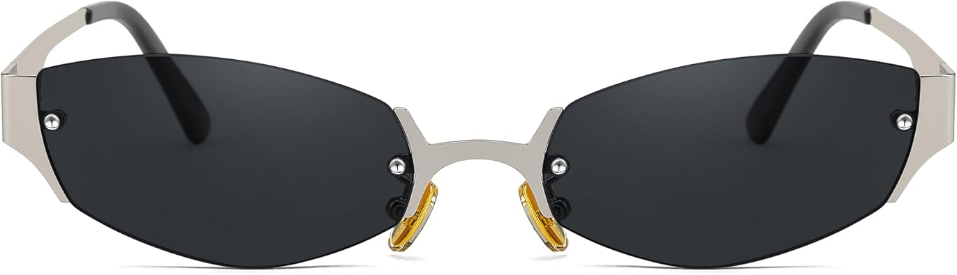 FEISEDY Retro Oval Sunglasses Women Men Y2K Fashion Designer Cosplay Glasses Party Accessories B2376