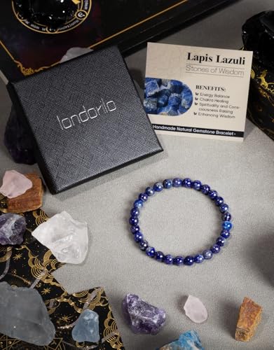 Landorilo Bracelet en Pierres Naturelles pour Femme, Lapis Lazuli – vue 5