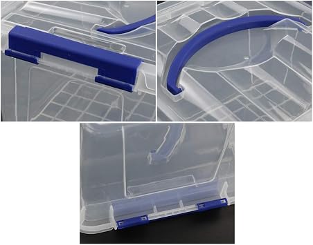 6 Pack Clear Storage Boxes with Lids, Plastic Container Boxes Set