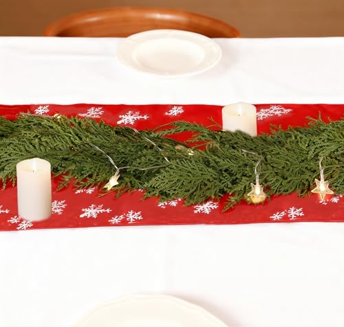 9ft Soft Real Touch Cedar Garland, Realistic Christmas Garland with Lifelike Leaves, Faux Cypress Garland for Mantel, Table, Stair Indoor Outdoor Christmas Decor by bellacat - Image 6