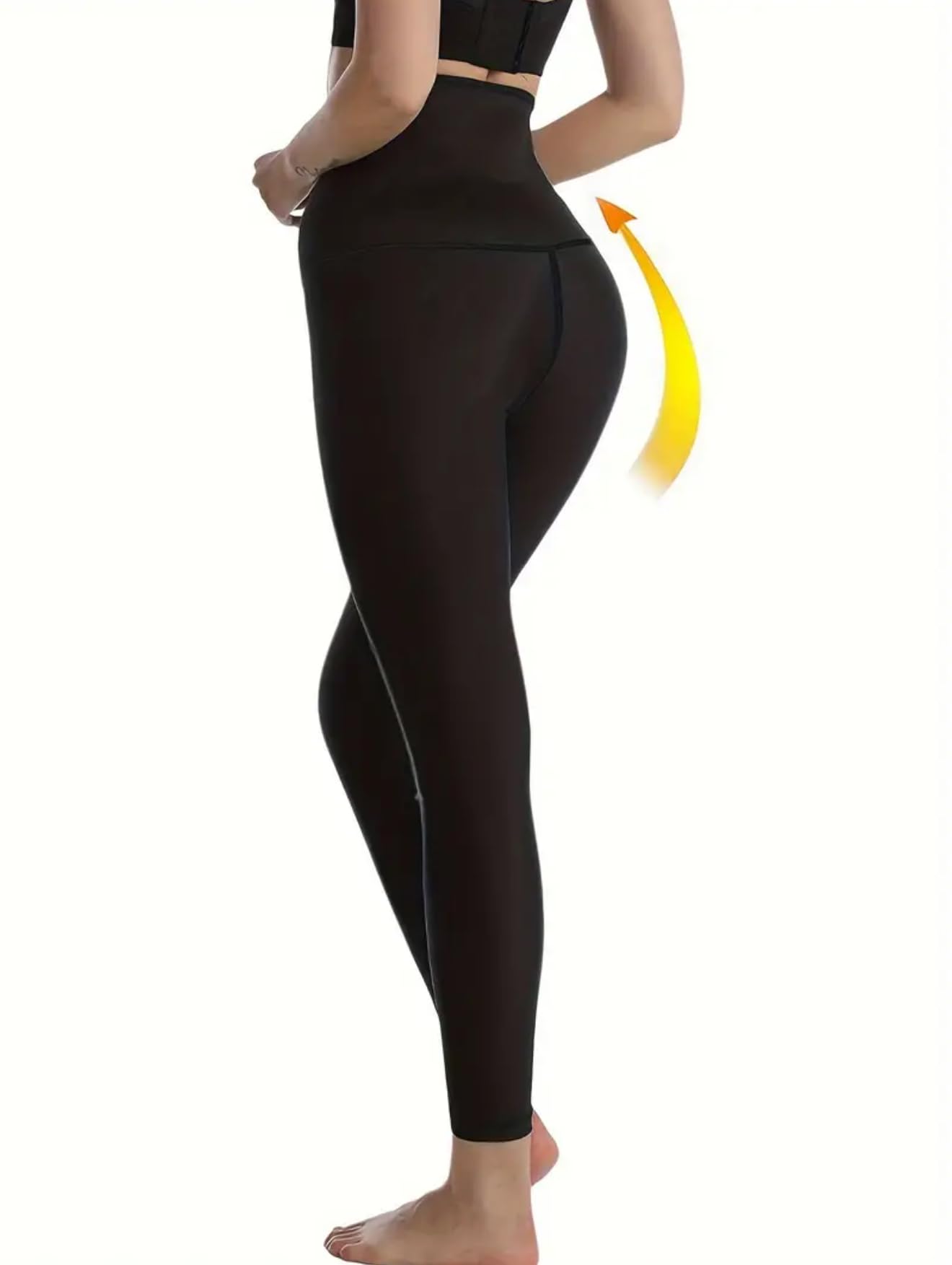 LYGBAOFUL Spodnie do sauny dla kobiet Spodenki do sauny Trener talii z wysokim stanem Wyszczuplający trening Capris Bielizna modelująca Kombinezony do sauny