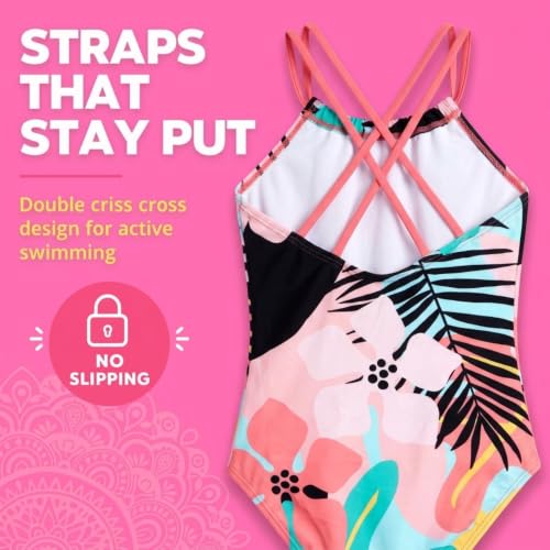 Image of Kanu Surf Girls Jasmine Beach Sport Halter One Piece Swimsuit