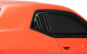 Quarter Window Louvers; Gloss Black Compatible for 08-23 Challenger