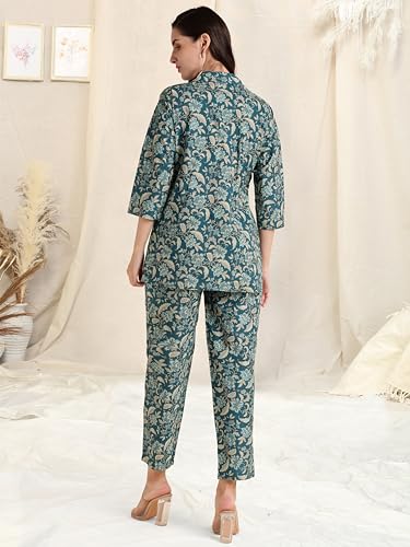 Image of MIRCHI FASHION Pure Cotton Kurta with Shrug Set | 3 Piece Cordset with Jacket & Pant | Ethnic Work Wear & Travel Wear Co-ord Set