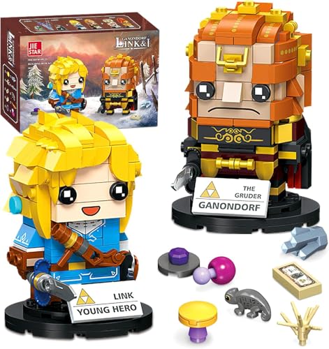 QLT BOTW Link Clamping Building Blocks, Link Action Figures Holding Master Sword and Ganondorf, Game Fans Gift for Adults and Boys from 6-16+ (475 Pieces)