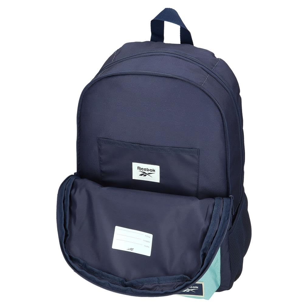 Reebok Andrew, mochila escolar, mochila azul y rosa, fabricada en poliéster, Tirantes anchos, ergonómicos y acolchados, varios compartimentos, de Joumma Bags