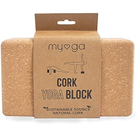 Myga RY1061 Cork Yoga Brick - High Density Cork Yoga Block, Eco-friendly Blocks, Essential Yoga and Pilates Equipment, Eco Yoga Prop - 23 x 14 x 7.5cm Cover