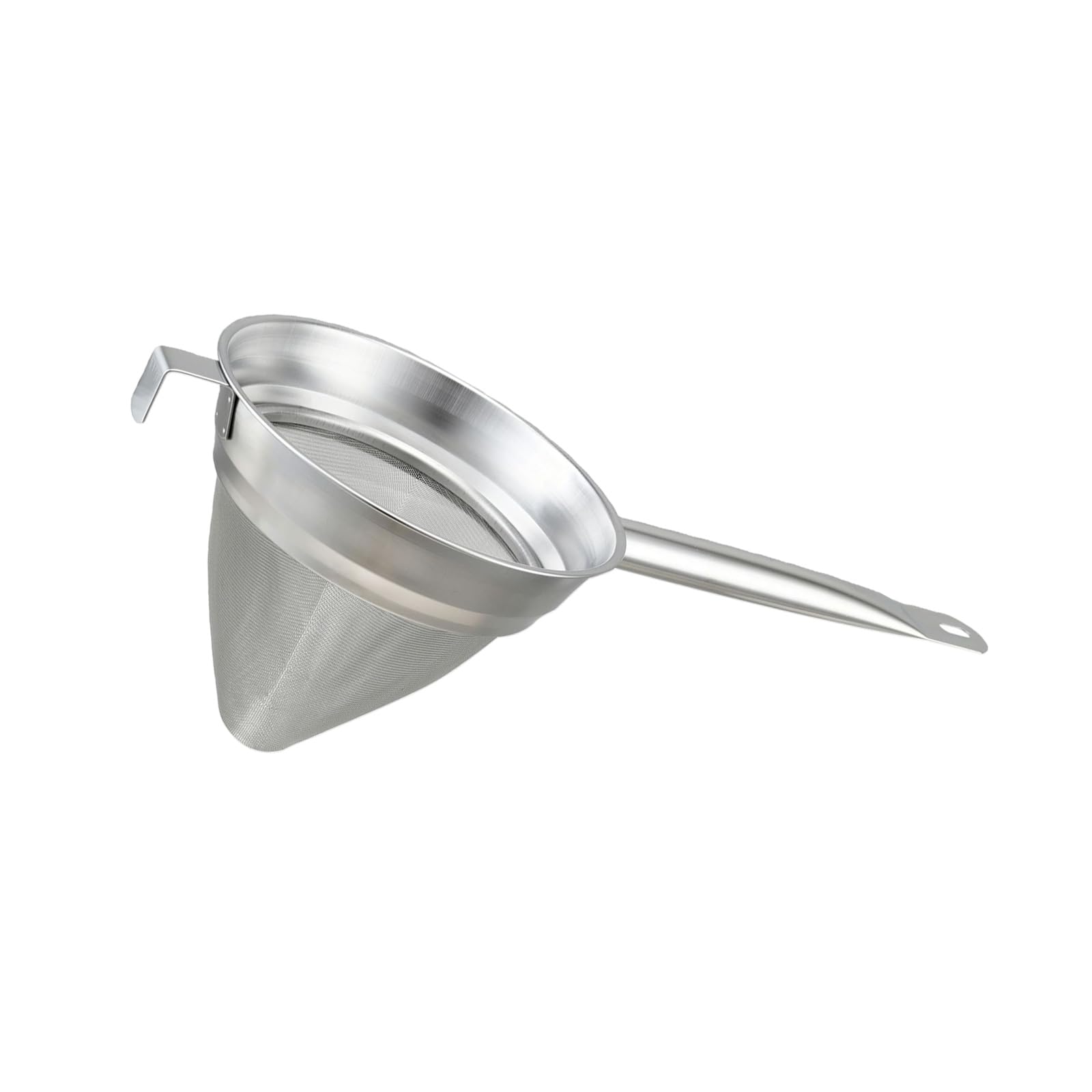 Tsophreniq Stainless Steel Fine Meshes Conical Strainer Reinforced Bouillon Sieve with Handle for Tea Coffee and Soup Filtering Food Strainer