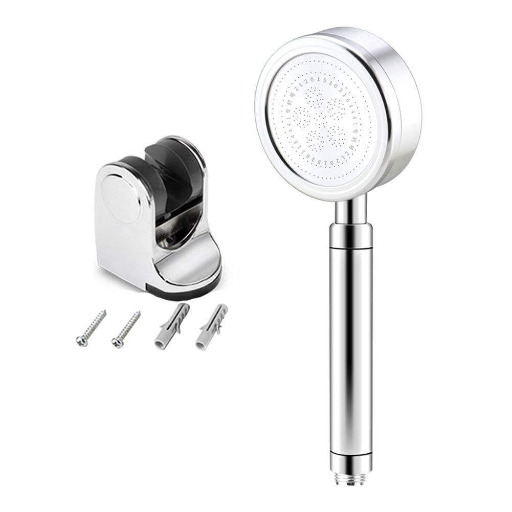 GINVF Universal High Pressure Handheld Shower Head with Filter for Low Water Pressure,Shower Head with 1.5/2m Hose and wall holder - detachable Shower Head (Color : Shower head+Base)