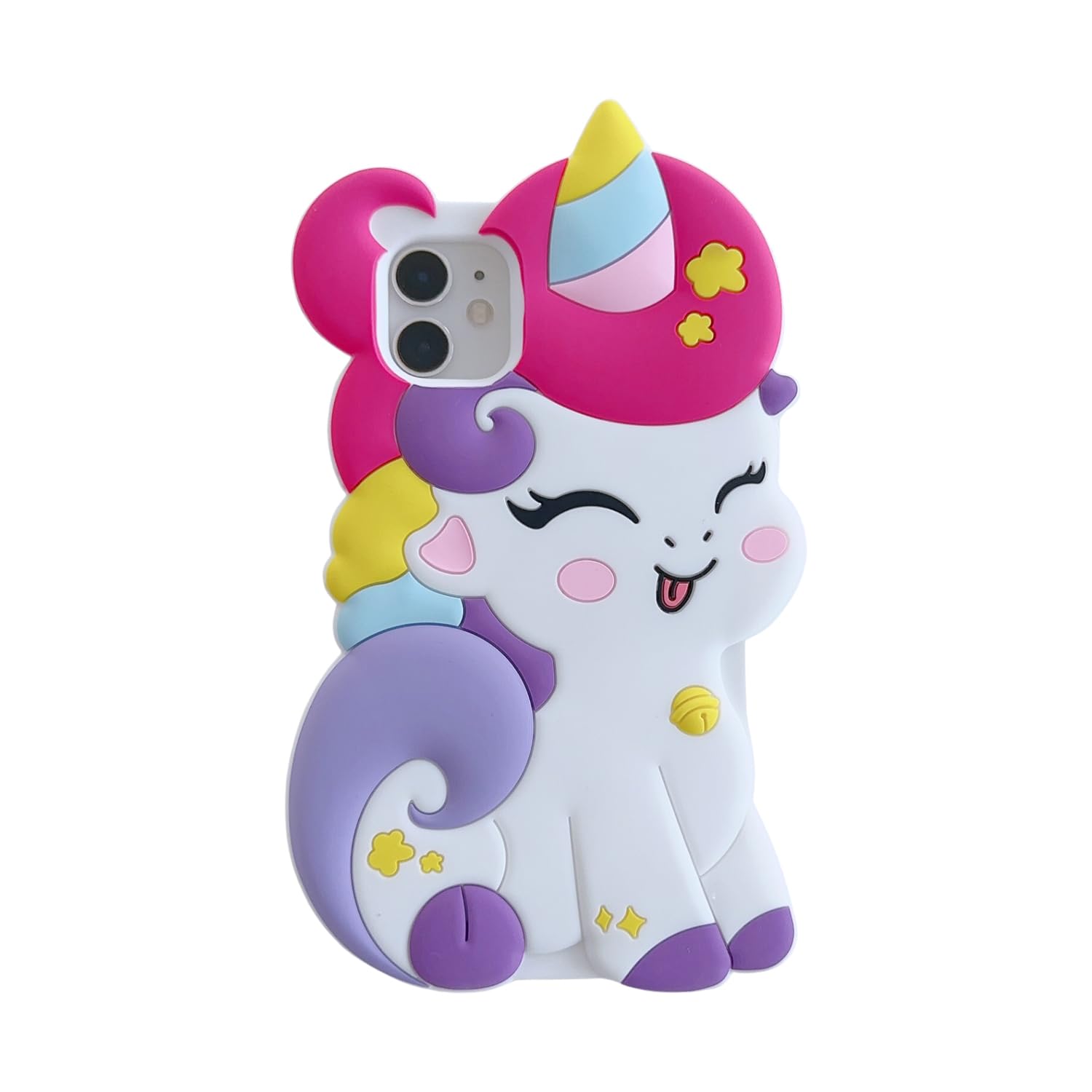 wifantien 3D Cute Unicorn Soft Case for iPhone 11 6.1 inch, 3D Cute Cartoon Kawaii Fashion Character Unicorn Horse Shape Kids Girls Women Soft