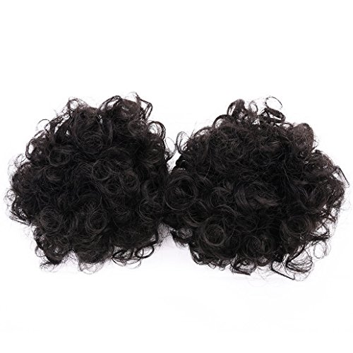 Miss Rola Synthetic Hair Bun Extension Donut Chignon Hair Hairpieces Wig Updo Hair Bun,Clip In Hair Extensions,Afro Kinky Curly For African American Black Women (Small 2pieces)