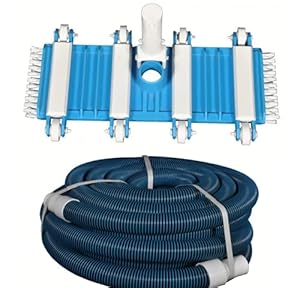 BlueWave 14 Inch Pool Flexible Vacuum Head with Brush and 6 Meter In Length Hose Pipe, 38 mm EVA Vacuum Hose With Standard Cuff Link