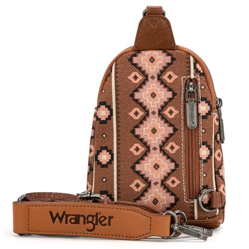 Image of Wrangler Small Sling Bag for Women, Leather Crossbody Bags Cross Body Purse Fanny Packs with Adjustable Strap for Gift