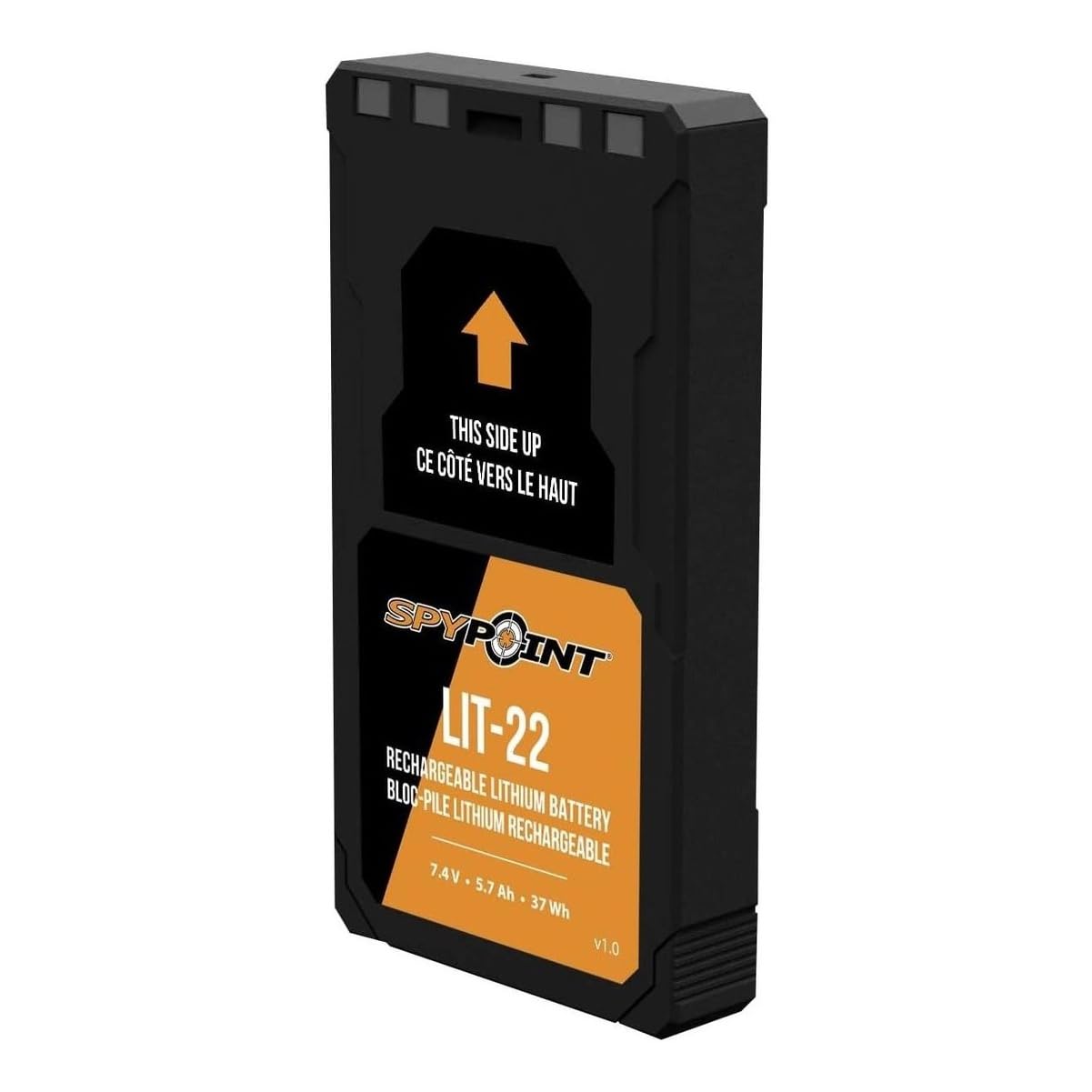 SPYPOINT LIT-22 Rechargeable Lithium Battery Pack (7.4V, 5.4Ah) for Cellular Trail Cameras, Compatible with Flex Series (M, Dark, S-Dark, S, G36, Flex-Plus), Includes AC Charging Cable (Pack of 2)