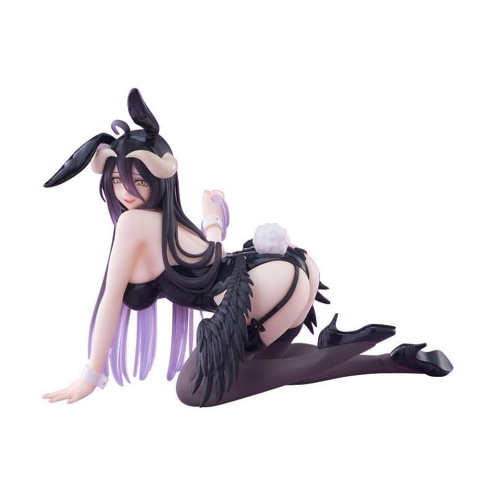 Jiumaocleu Albedo Figure Anime Bunny Girl Figures, 12CM, Kneeling Model, Action Figurine for Fans, Desktop Decoration Collectible