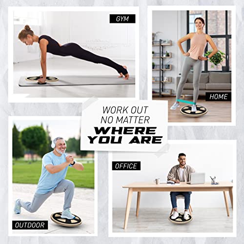Image of Yes4All Versatile Wooden Wobble Balance Board, Balance Trainer for Mobility Training, Standing Desk, Core Training, Exercise Balance Stability Trainer