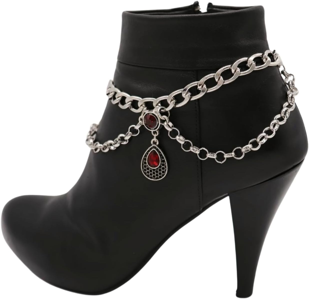 Women Western Fashion Boot Chain Bracelet Silver Metal Shoe Anklet Drop Ethnic Charm z284