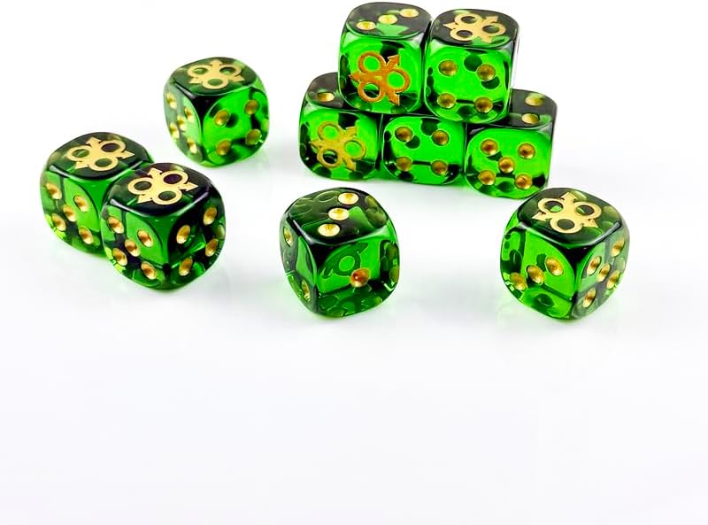 10 Piece D6 dice 16mm Acrylic Dice Set Polyhedral Dice Game Dice for RPG MTG DND Dice Table Games