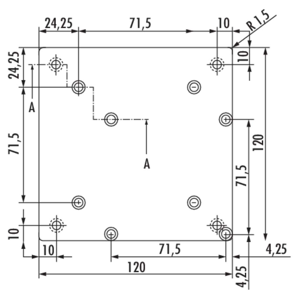 Naber Rhodos stopka czworokątna aluminiowa. Wysokość podstawy, kolor stali nierdzewnej 870 mm