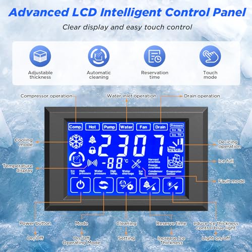 Image of Commercial Ice Maker Machine 576 Lbs /24H with 400LBS Large Storage Bin Ice Ready in Air Cooled Clear Cube Ice for Bar Business Cafe ETL NSF(576 Lb /)