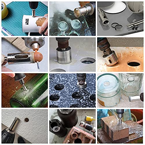 flintronic Diamond Drill Bit Set, 15PCS(8mm-50mm) Carbon Steel Hole Saw Cutter Tools Set for Glass/Tile/Ceramic/Marble/Porcelain Cutting 7 flintronic Diamond Drill Bit Set, 15PCS(8mm-50mm) Carbon Steel Hole Saw Cutter Tools Set for Glass/Tile/Ceramic/Marble/Porcelain Cutting - Image 7
