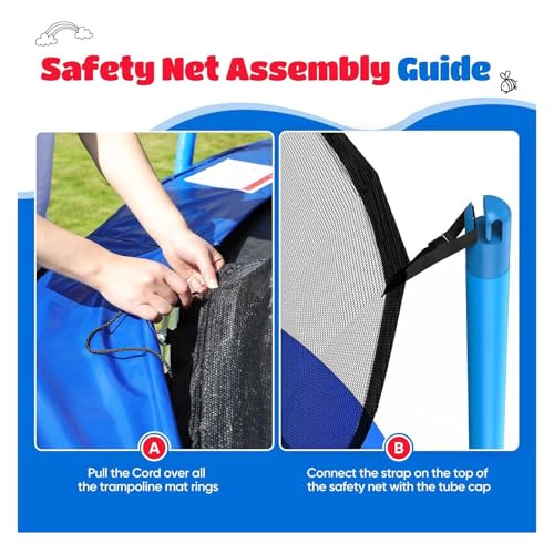 Filet de sécurité de remplacement pour trampoline à sangles - 7