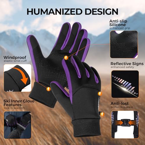 Image of rivmount Kids Warm Winter Gloves Touchscreen Water-Resistant Cycling Running Skiing in Outdoor Cold Weather for Boy Girl