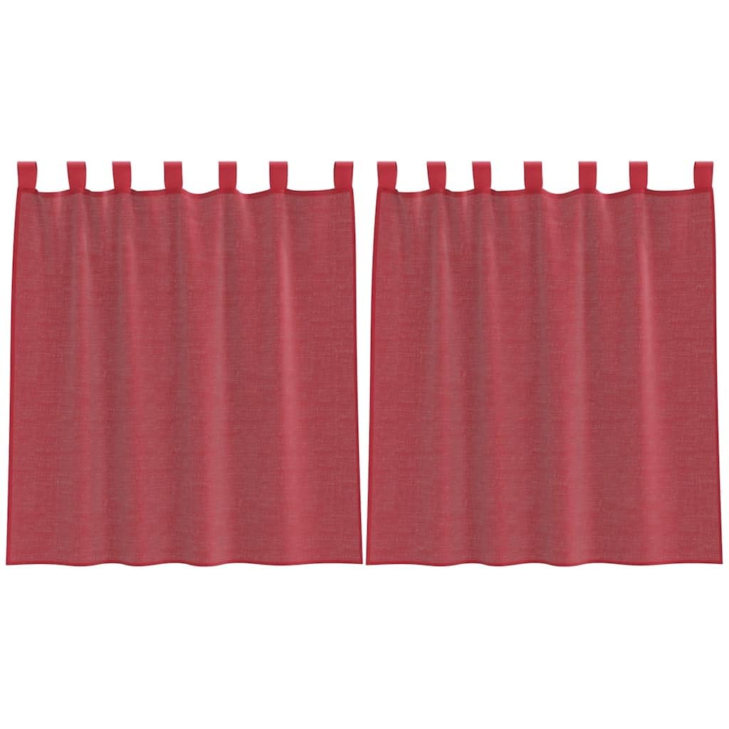 Tende in voile lavabili, 2 pezzi, semitrasparenti in voile, per una luce accogliente, facili da appendere, con tasche per asta, con occhielli, colore: rosso vinaccia