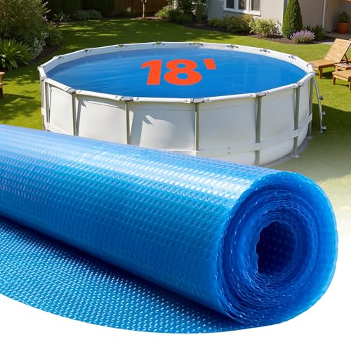 VEVOR Bâche Solaire Piscine Ronde 5,5 m Couverture Solaire Piscine Bâche à Bulles 0,3 mm en Polyéthylène PE Absorption de Chaleur Jour et Rétention...