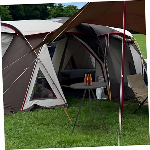Table pliante ronde de camping télescopique avec structure robuste en acier carbone - 7
