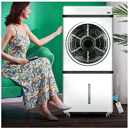 Enfriador de aire inversor con tanque de agua grande de 45 litros, control remoto, 3 niveles de volumen de aire, aire de gran angular, ventilador de CA interior para