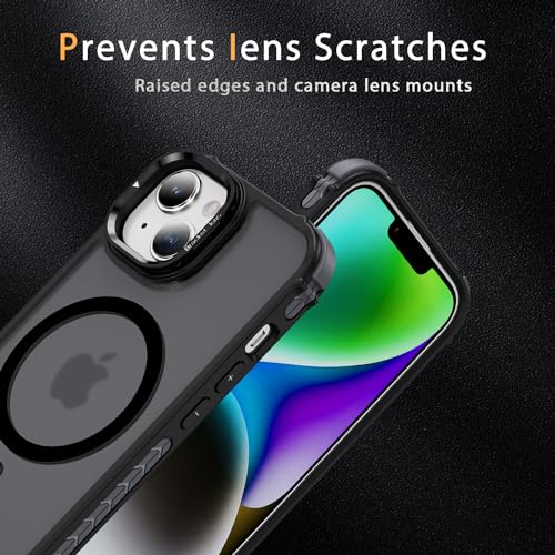 Coque iPhone 14 avec support compatible MagSafe protection antichute noir - 5
