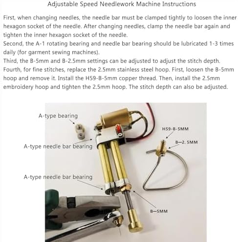 Electric Embroidery Machine, Single-needle Design, with Speed Control Function, Ideal for DIY Pattern Making and Design Drafting.