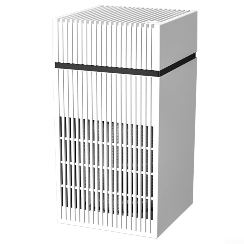 DAZZLEEX Purificador de aire portátil con filtro HEPA de carbón activado, filtración de 3 etapas, alimentado por USB-C, funcionamiento ultra silencioso para viajes en casa (blanco)