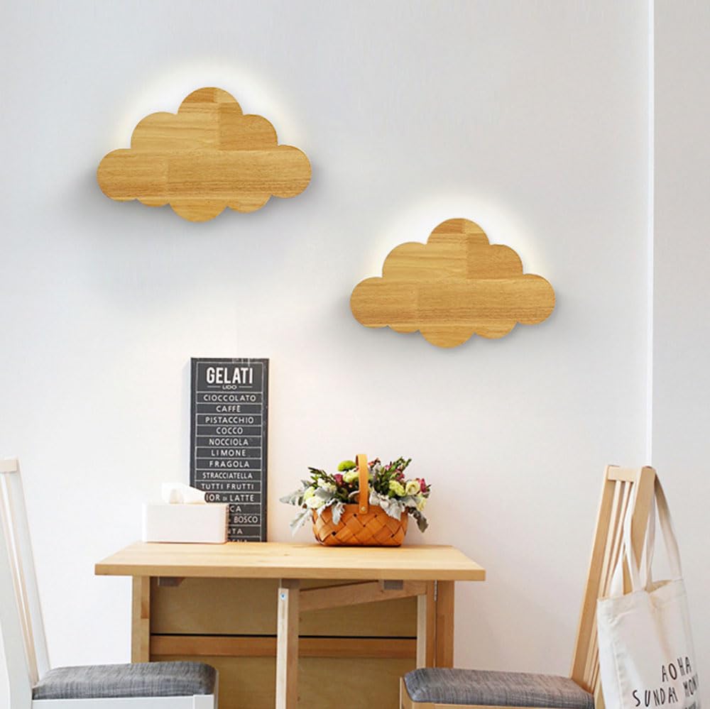 Luz Nocturna De Nube Para Dormitorio, Luces De Nube De Madera Para Guardería De Bebé, Linda Lámpara De Nube Flotante Para Decoración De Habitación, Lámpara De Noche De Nube Colgante G9 Buld Pa