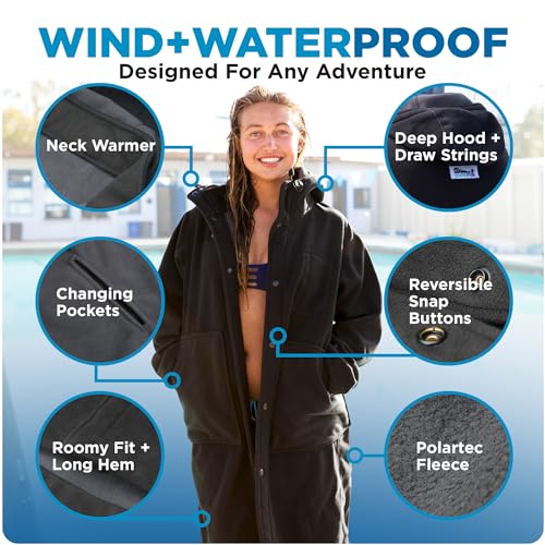 Original Waterparka Swim Parka - Dry Robe, Changing Robe, Swim Jacket, & Boat Coat - Surfing, Swimming Poncho4