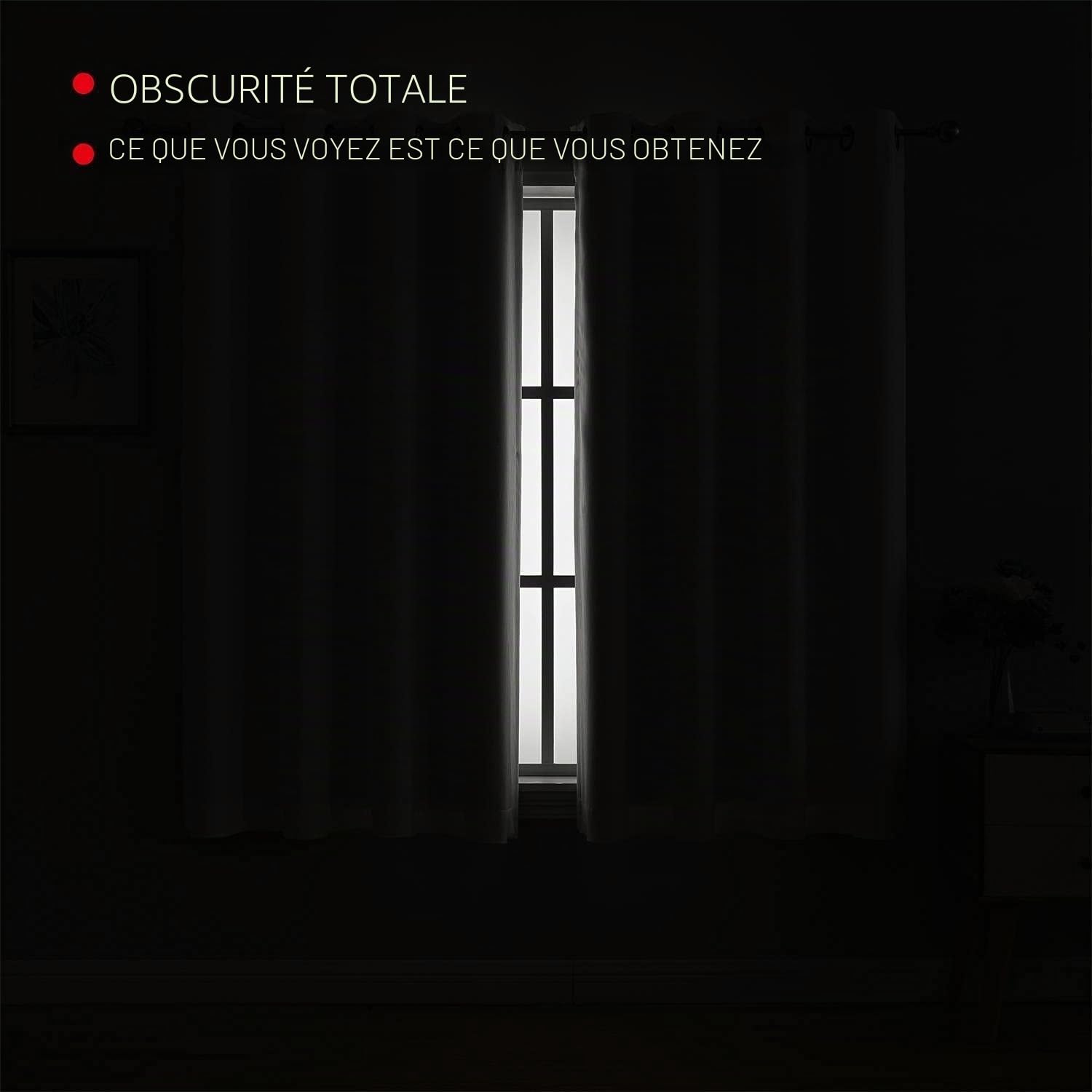 Doublure occultante pour rideaux à œillets - Isolation thermique - 3 couches - Comprend 24 crochets - 167,6 x 228,6 cm