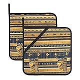 Freschi egiziani faraonici 2 pezzi isolanti,* Presina da cucina, presina, per cucinare, 8 x 8 pollici (circa 20,5 x 20,5 cm)