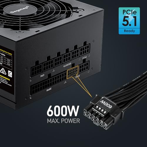 Image of Segotep GM850 Power Supply 850W, PCIe 5.1 & ATX 3.1 Full Modular 80 Plus Gold Certified Gaming PSU for NVIDIA RTX 20 /30 /40 Series and AMD Graphics Cards