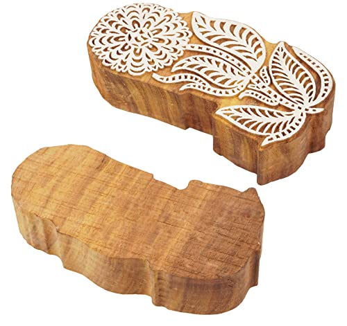 Timbres textiles pour blocs de tissu fleur marigold en bois