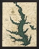 Lake Conroe, Texas 3-D Nautical Wood Chart, 16' x 20'