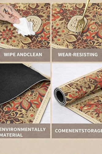 Image of HomeCloud Dish Drying Mat for Kitchen Counter - Super Absorbent, Non-Slip & Heat-Resistant - Quick Dry Rack Pad for Dishes, Utensils, Coffee Maker - Stain-Hiding Design (Beige Brown)