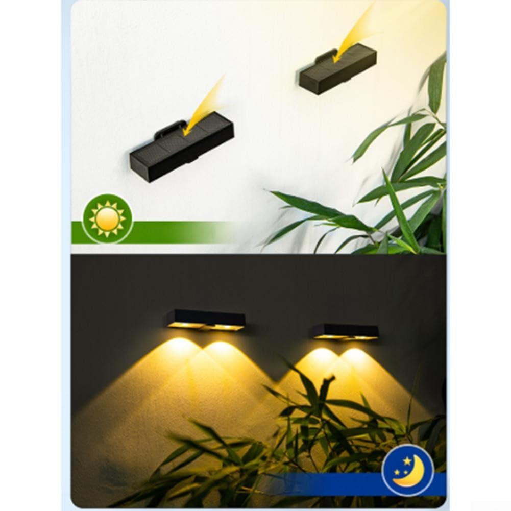 Solar-Deck, Solar-LED-Wandleuchten, IP65, wasserdicht, Solar-Wandlampe mit Bewegungsmelder für Garten, Hof, 118 x 33 x 20 mm (weißes Licht), 4 Stück
