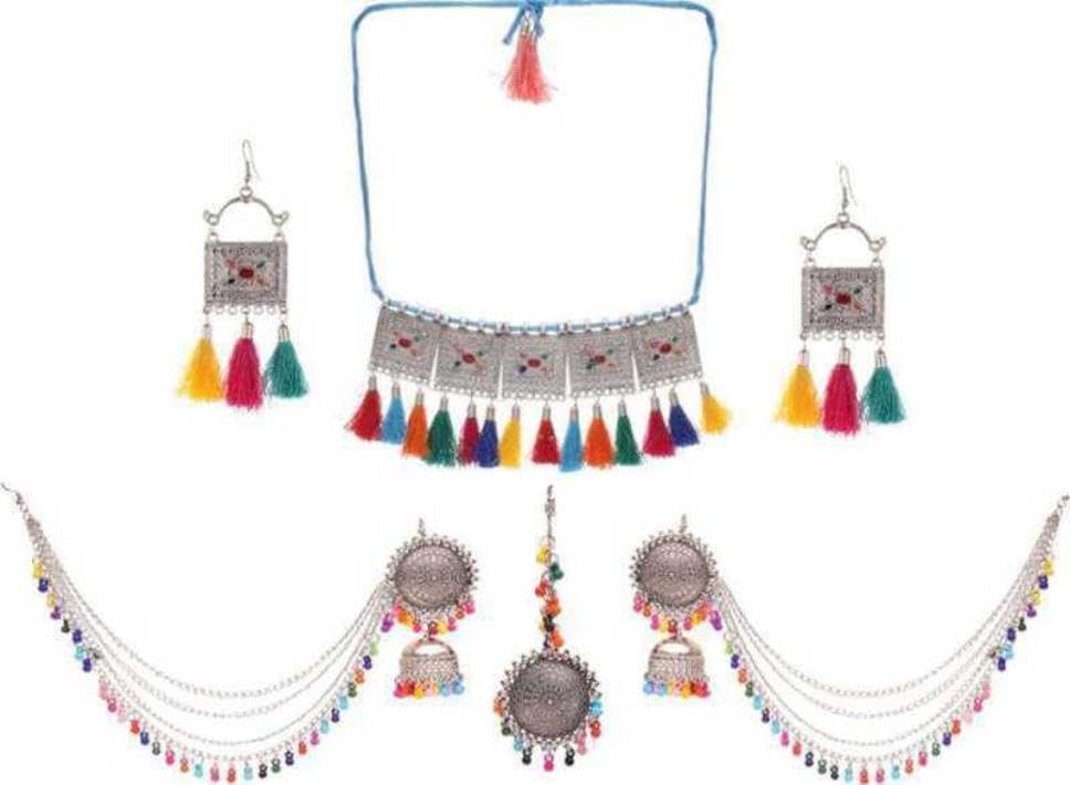 COSMO DUST Women Oxidised Necklace & Maang Tikka Set | Multicolor | | SGN-025MC-CMB | (B0CB38VWMQ) Amazon Price History, Amazon Price Tracker
