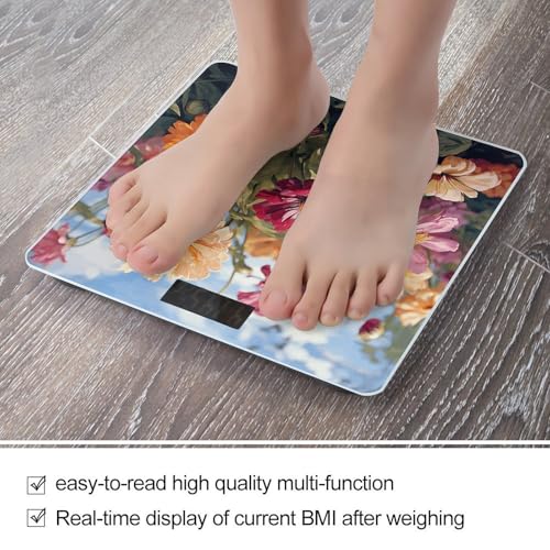 Báscula digital de baño con diseño colorido en vidrio templado miniatura 5