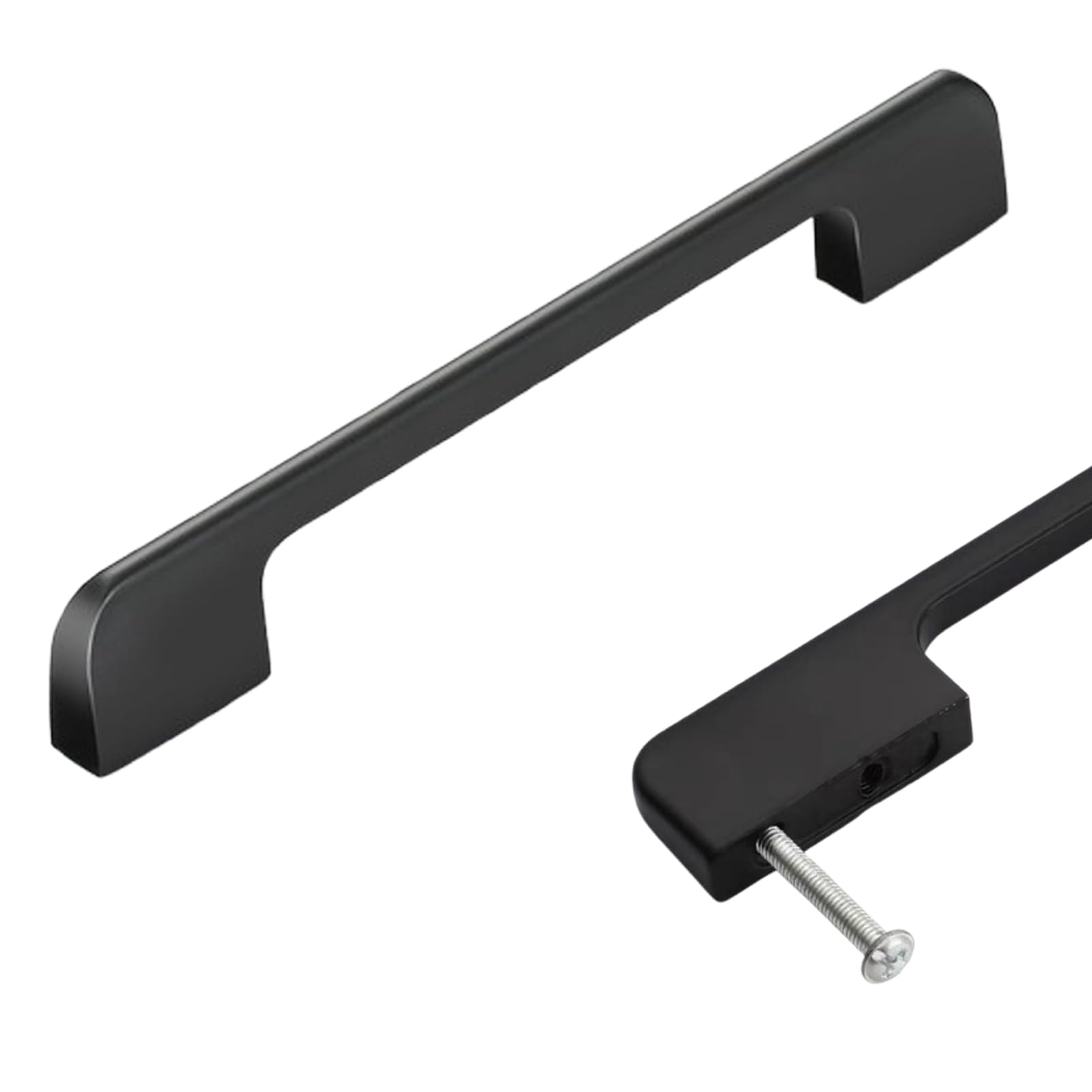 Steytemd Black 2 × Cabinet Handles Kitchen Handles Modern, Solid Aluminum Alloy | Anodized Surface, Hole Centers: 96-1152Mm Bow Handle Dle Pull Kitchen Cabinet Handles-160Mm/6.3In